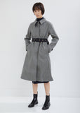 Rubberized Houndstooth Trench Coat