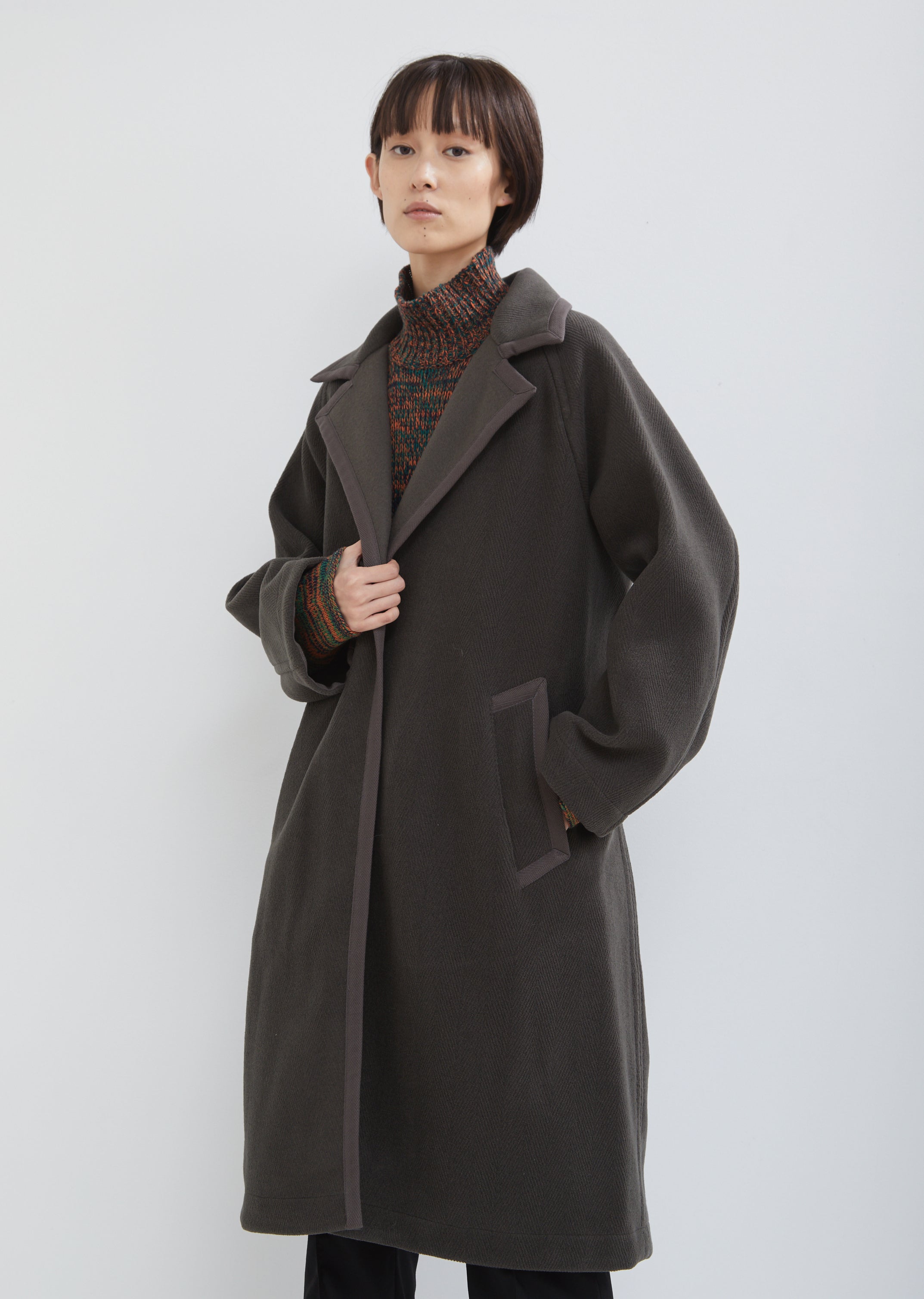Gown Wrap Wool Coat by Mackintosh- La Garçonne