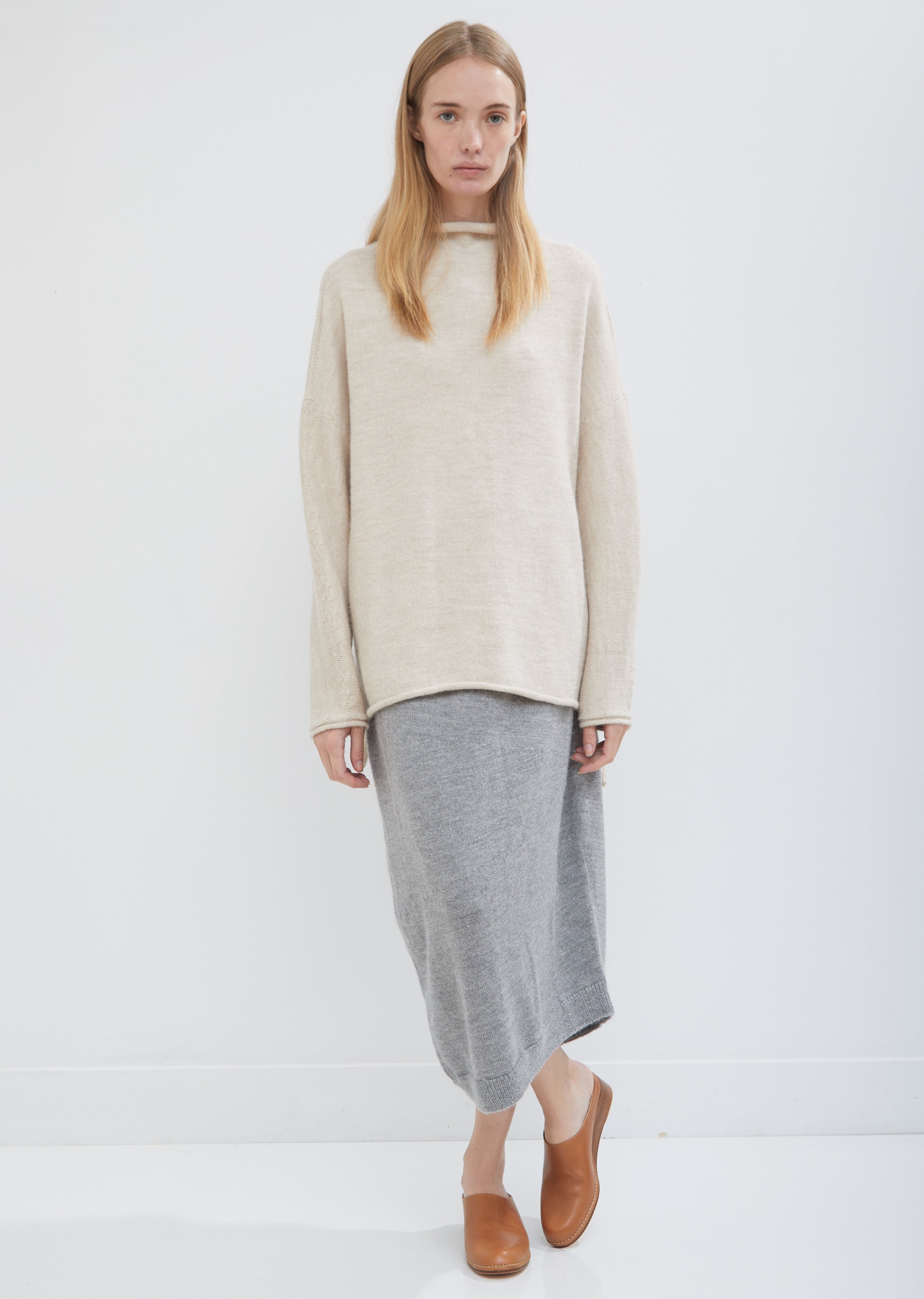 Bend Alpaca Wool Skirt by Lauren Manoogian- La Garçonne