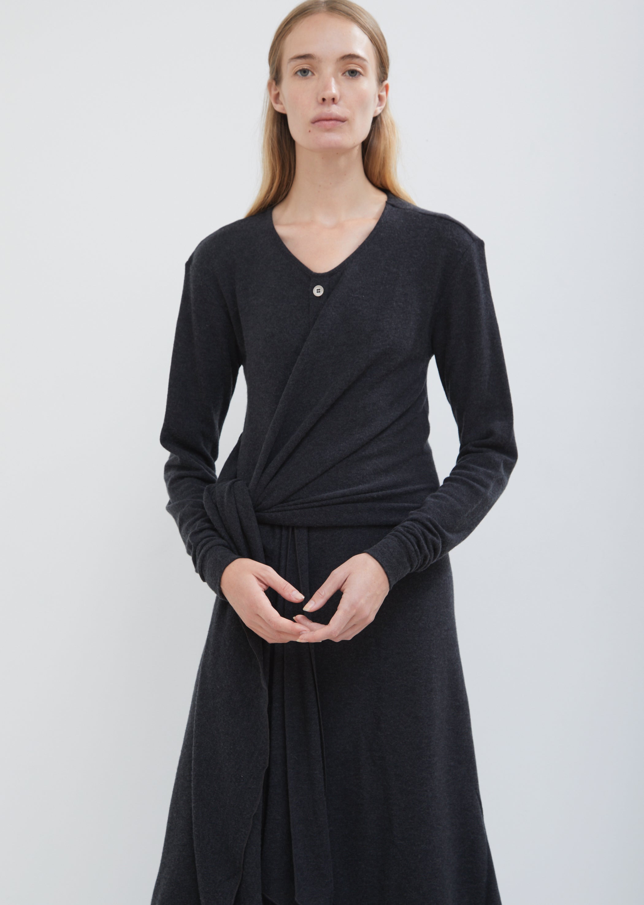 Knotted Wool Wrap Dress by Lemaire- La Garonne Knotted Wool Wrap Dress by Lemaire- La Garonne