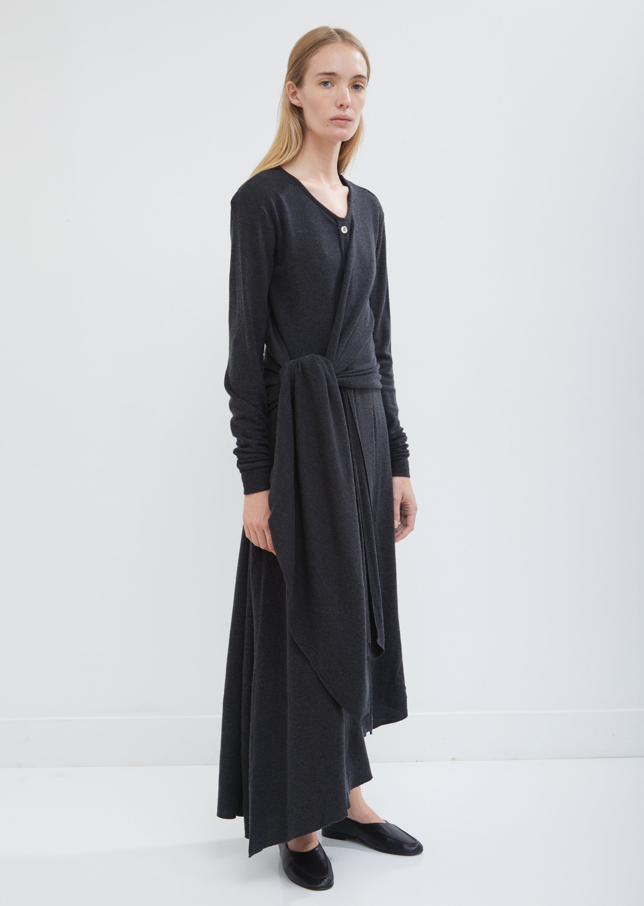 wool wrap dress Thierry Mugler brown faux Moore Vintage Archive making it perfect for both casual and special occasions Reversible Wool Wrap Dress |