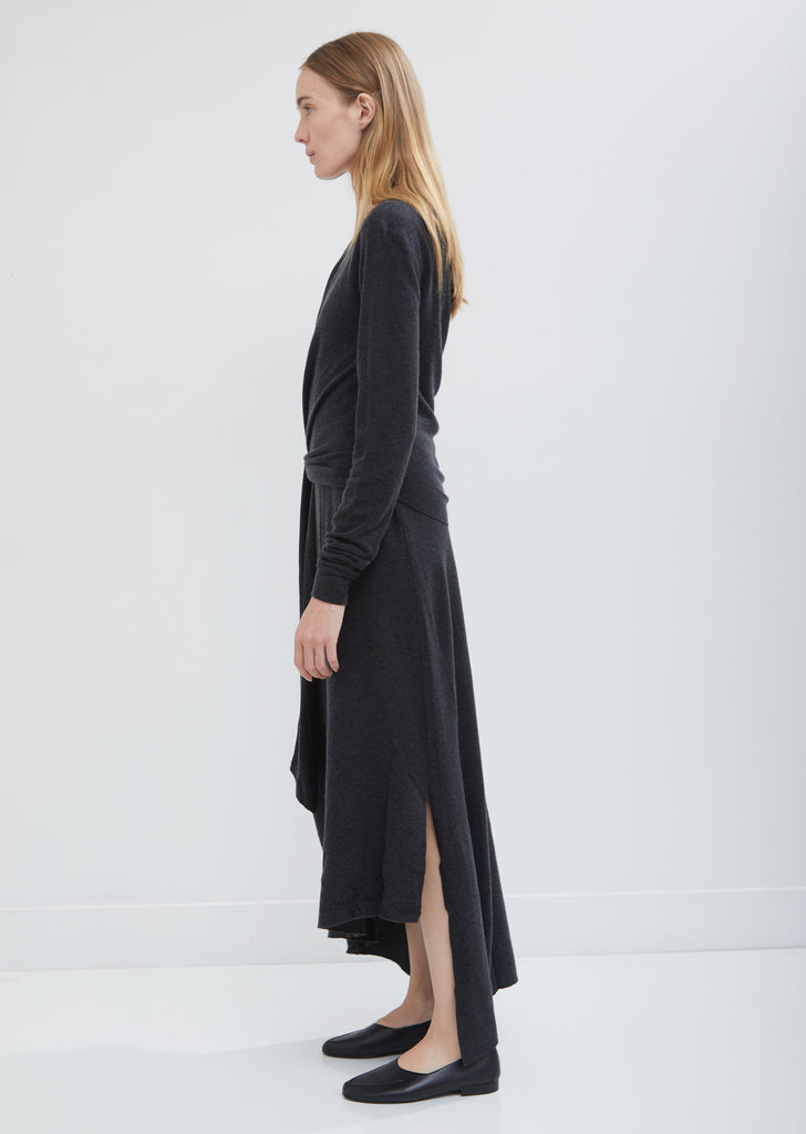 Knotted Wool Wrap Dress