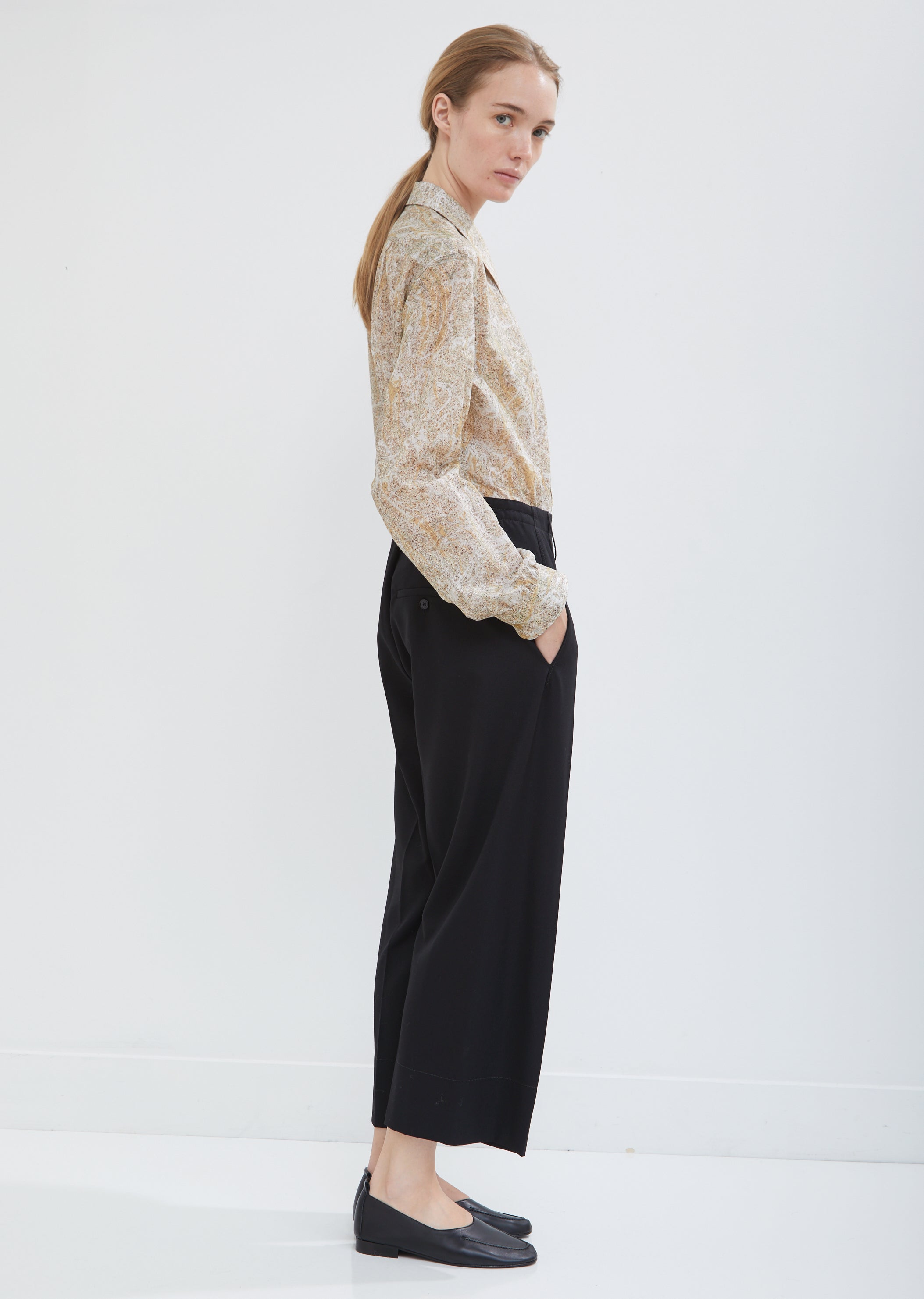 Cropped Wool Elasticated Pants by Lemaire- La Garçonne