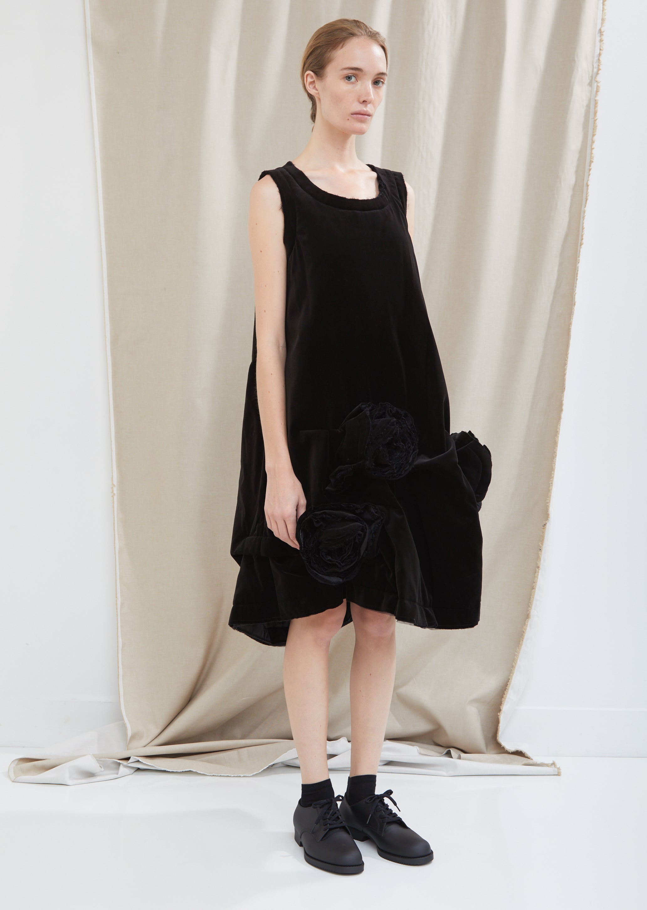 velveteen dress Cotton Velveteen Floral Dress by Comme Des Garçons- La Garçonne