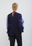 Ponte and Organdy Long Sleeve Top
