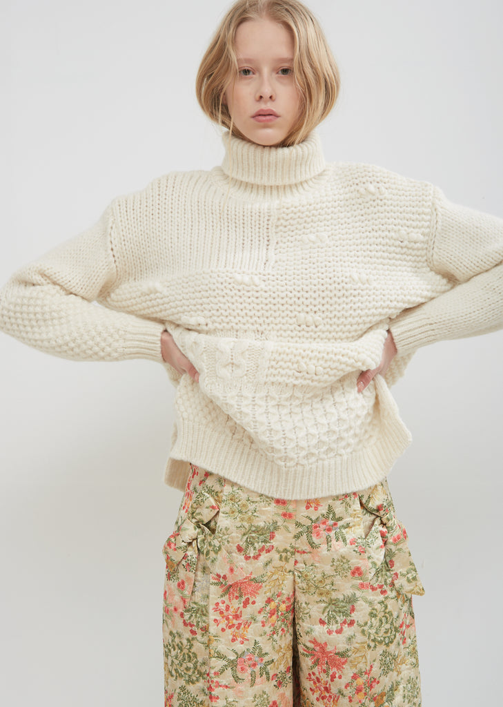 Patchwork Roll Neck Sweater