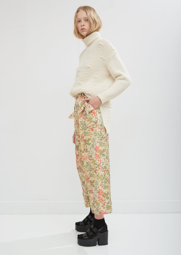Wide Leg Trousers with Bow Pockets
