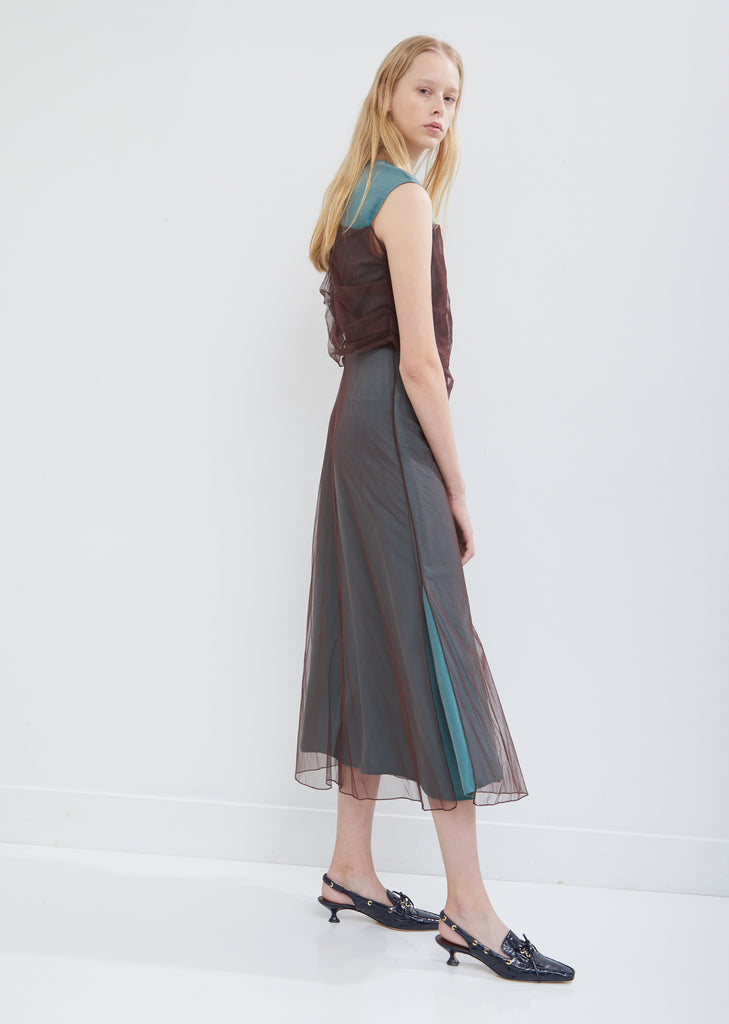 Lisette Bunched Tulle Sleeveless Dress