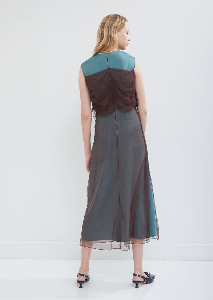 Lisette Bunched Tulle Sleeveless Dress