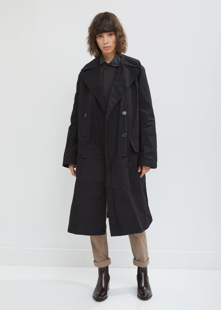 Patch Pocket Waxed Trench Coat