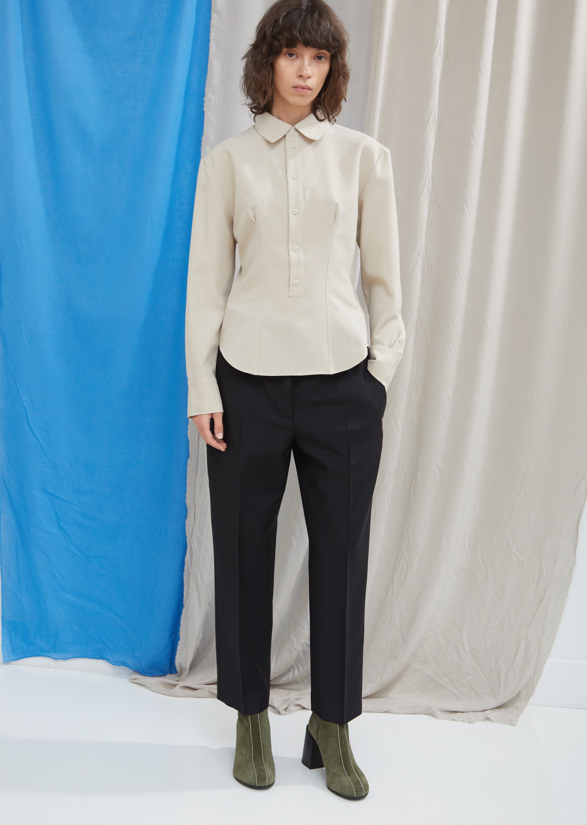 Wool Mohair Cropped Trousers by Acne Studios- La Garçonne