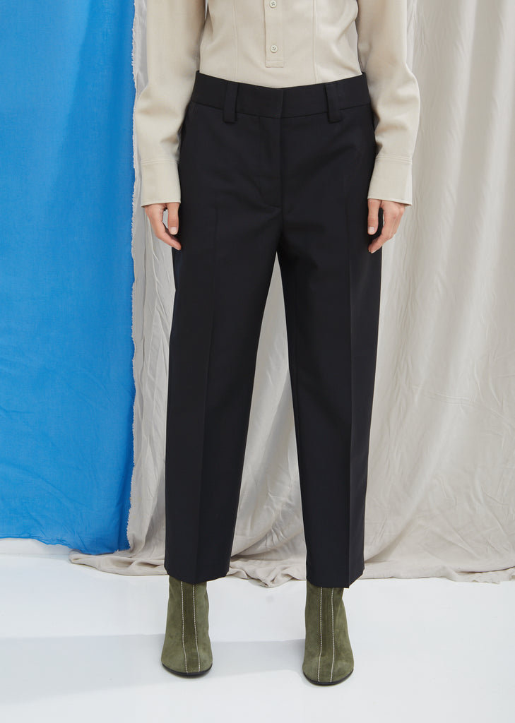 Wool Mohair Cropped Trousers