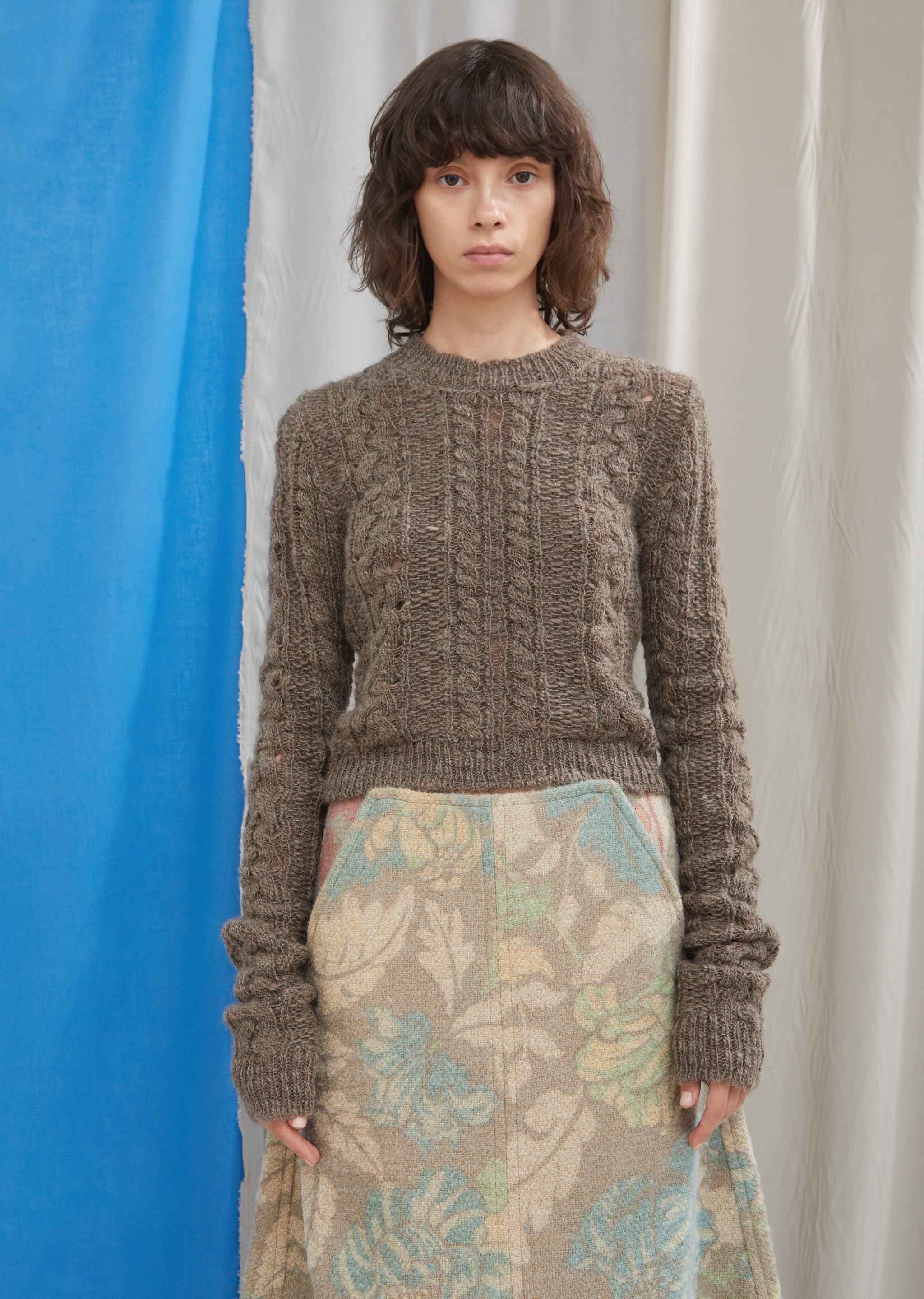 Wool Cropped Long Sleeve Sweater by Acne Studios- La Garçonne Wool Cropped Long Sleeve Sweater by Acne Studios- La Garçonne