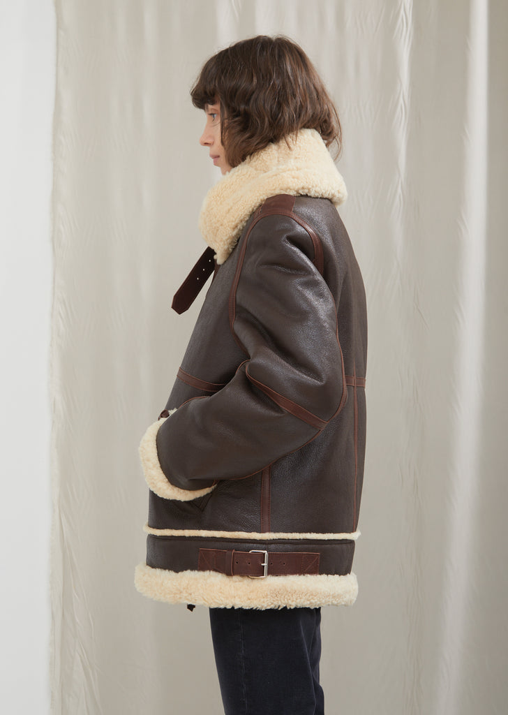 Leather and Shearling Velocité Jacket