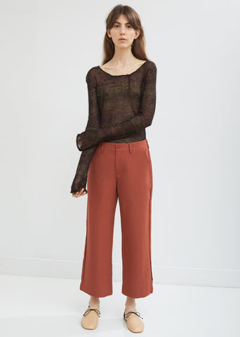 Flared Leg Cropped Trousers
