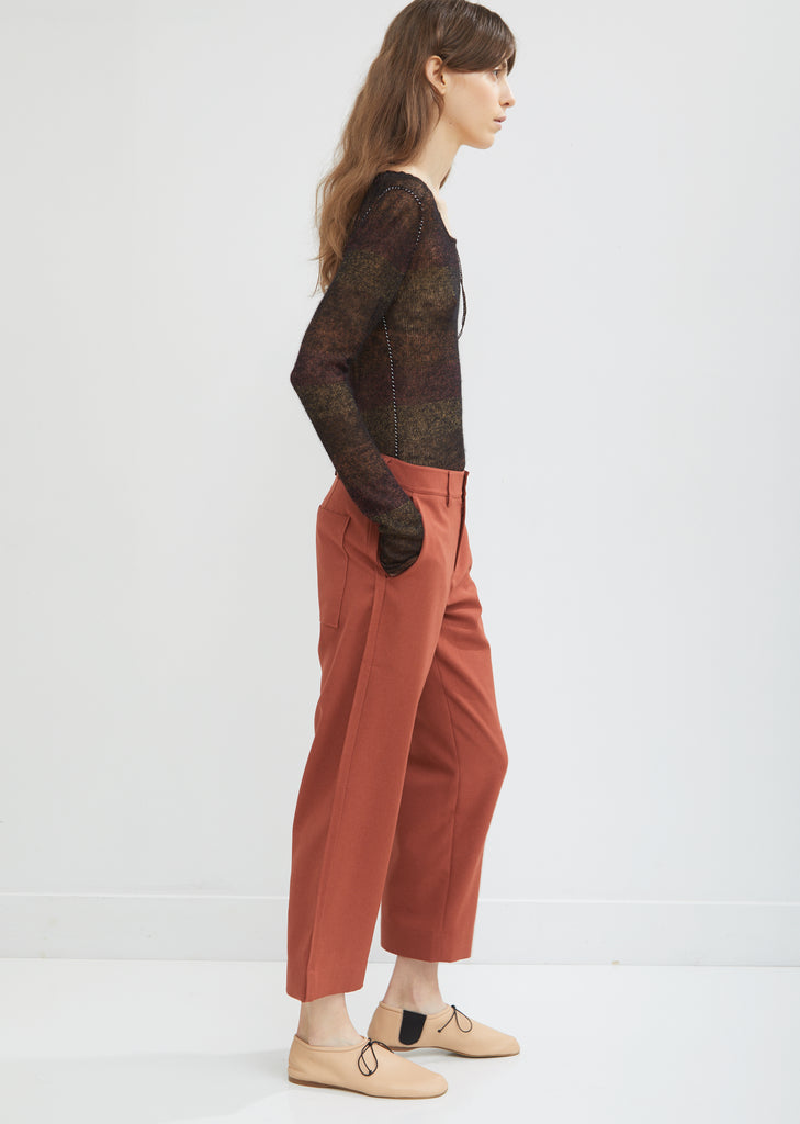 Flared Leg Cropped Trousers