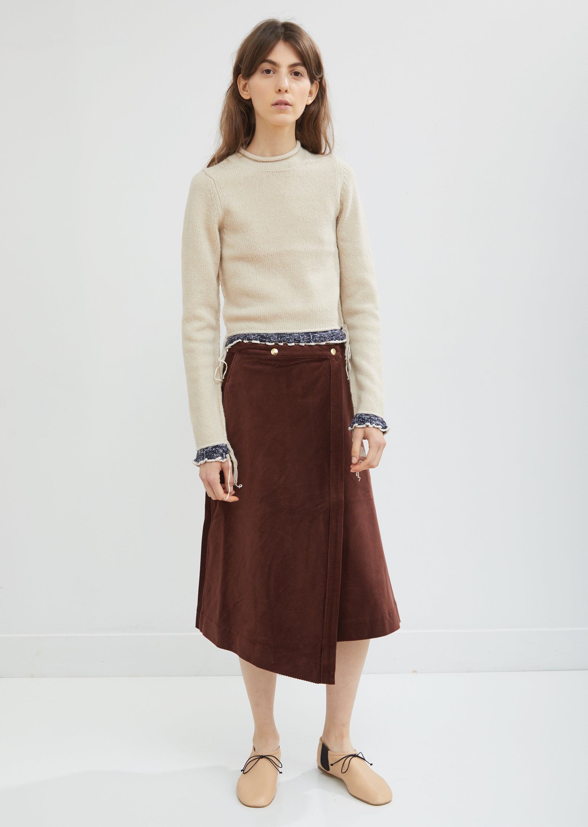 【BAON】Naven cut banding balloon corduroy long skirt Trendy Balloon Skirt Cutting for Beginners | Balloon Skirt