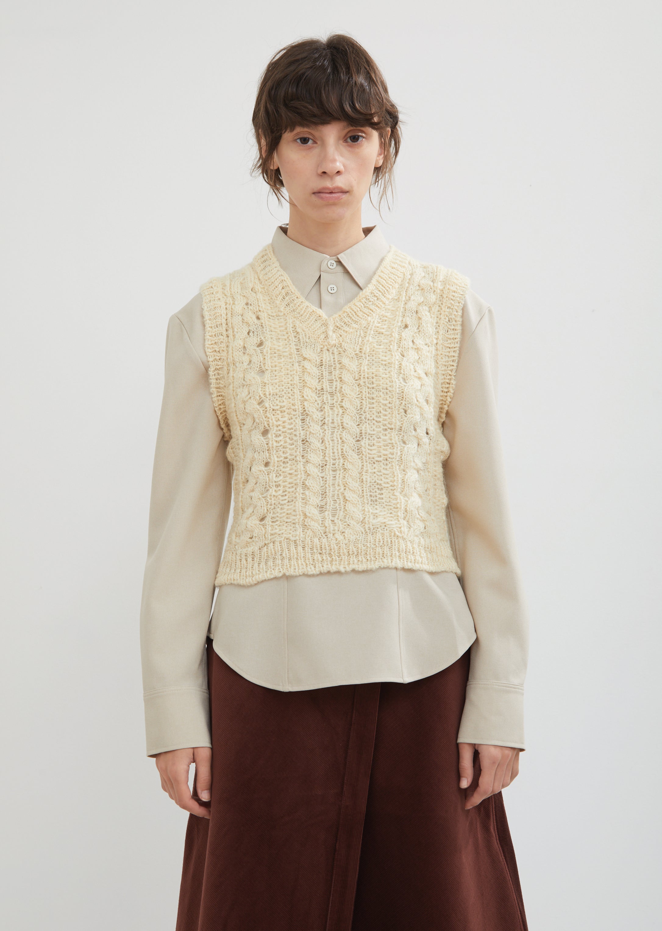 Cropped Wool Sweater Vest by Acne Studios- La Garçonne