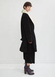 Wool Swing Coat With Shearling Collar