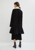 Wool Swing Coat With Shearling Collar
