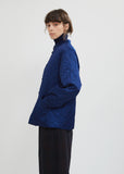 Quilted Satin Stand Collar Jacket