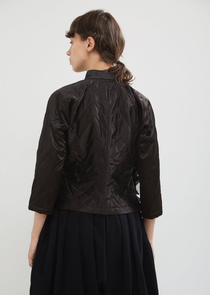 Quilted Satin Shirt Jacket