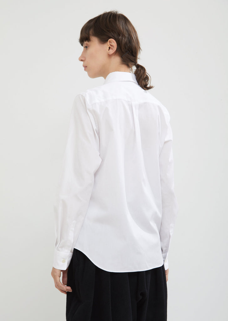 Cotton Broad Button Front Top With Ruffles