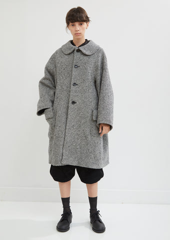 Wool Herringbone Tweed Coat