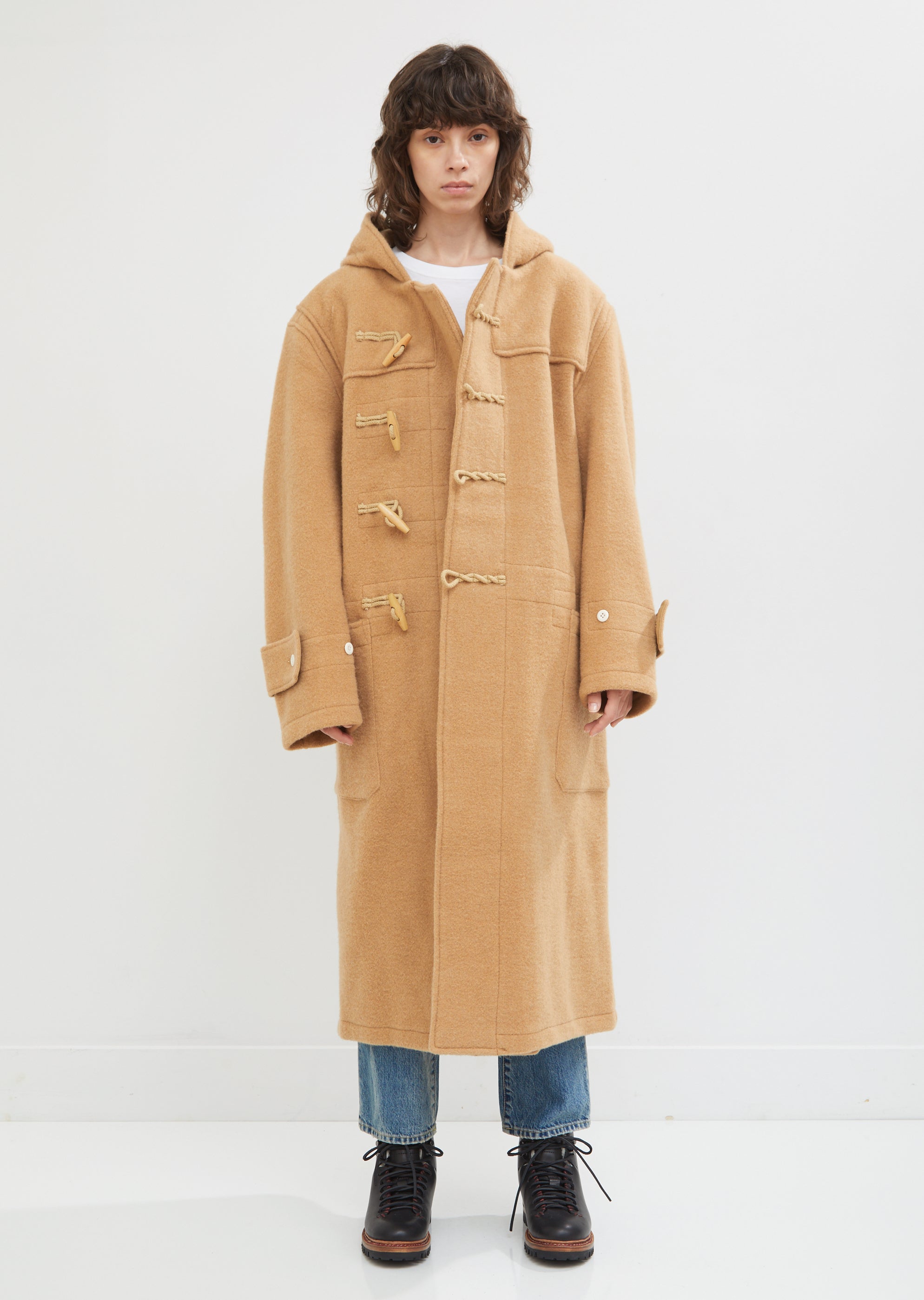 Burgundy long Duffle coat