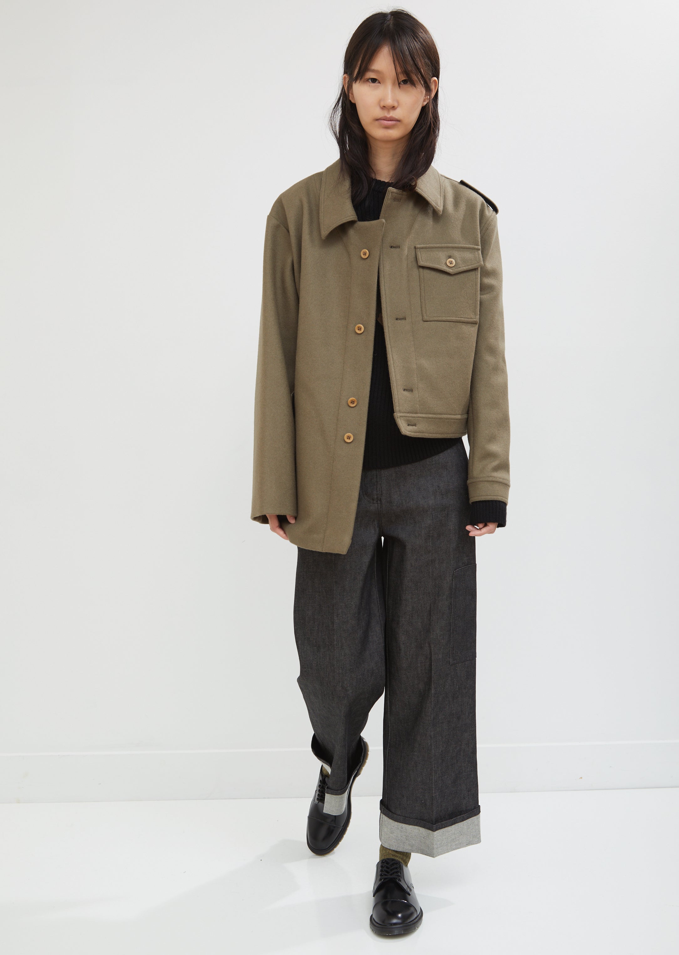 Wool Hybrid Asymmetrical Coat by Gosha Rubchinskiy- La Garçonne