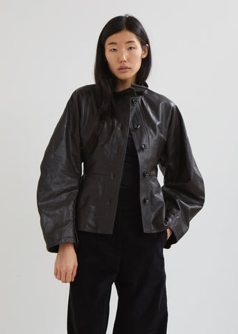 Large Sleeve Leather Jacket