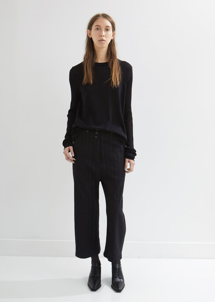 Algernon Linen and Wool Pinstriped Trousers