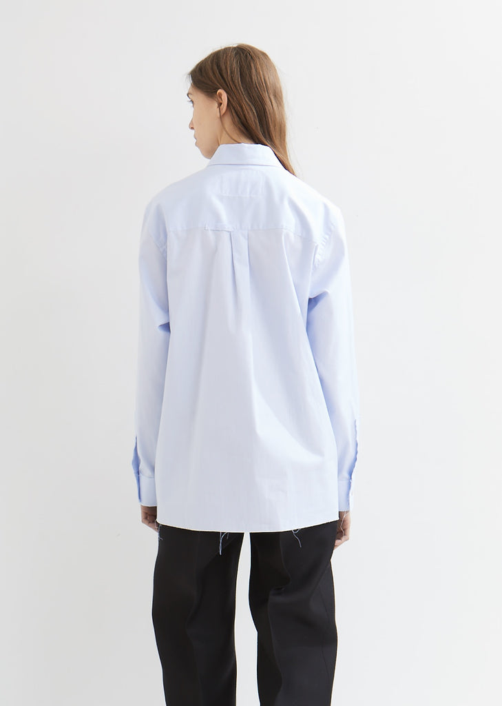 Cotton Button Shirt with Deconstructed Details
