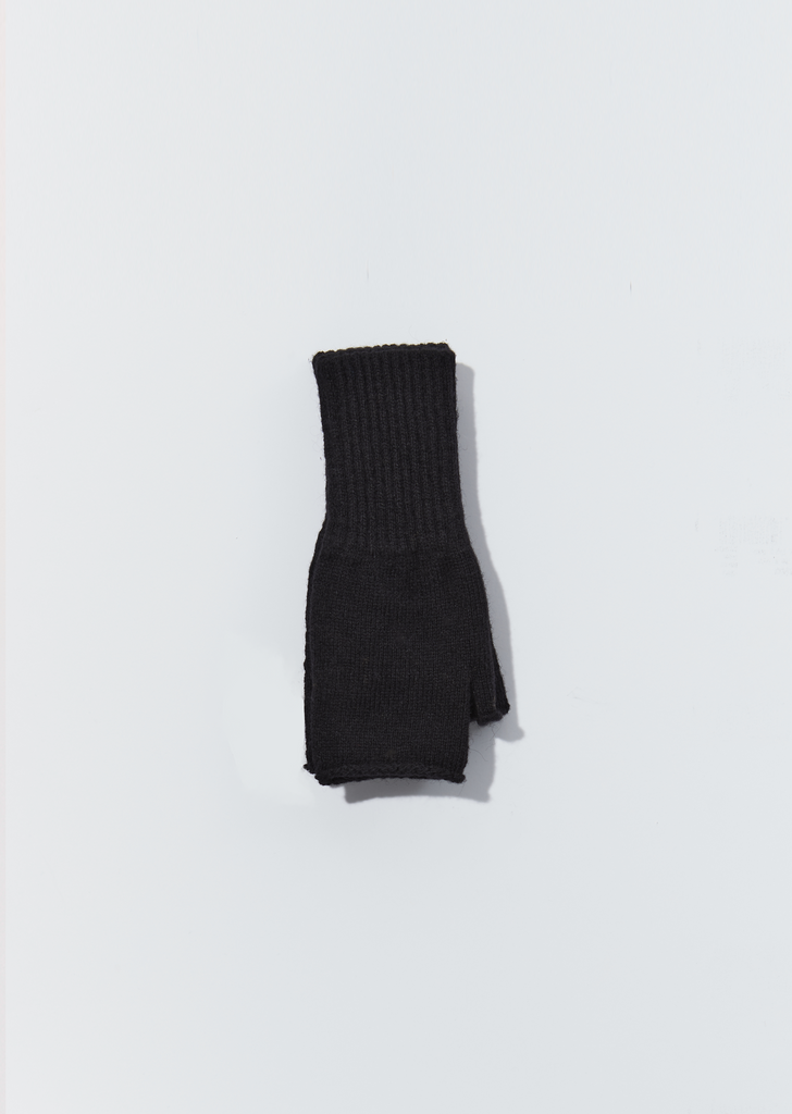 Felted Fingerless Gloves — Black
