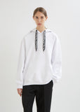 Drawstring Hooded Cotton Sweatshirt