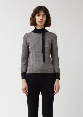 Bow Herringbone Sweater