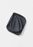 Boxed Hat 6.5 cm Grosgrain Ribbon — Charcoal x Dark Rose