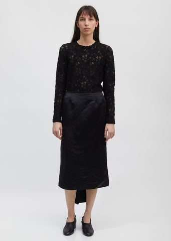 Garment Treated Satin Skirt