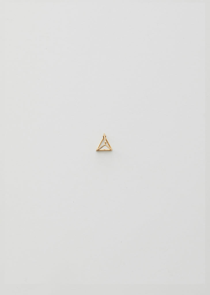 3D Triangle Earring with Diamond 01 — 10mm