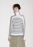 Harrie Linen Stripe Turtleneck Sweater
