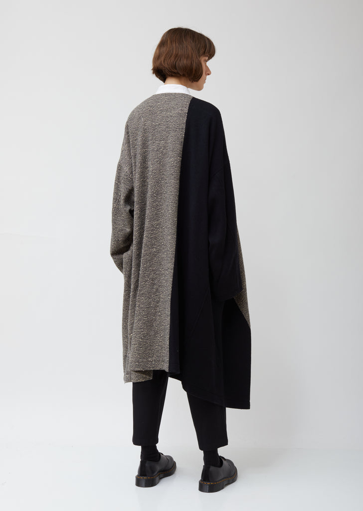 O-collarless Wool Big Coat B