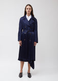 Sigourney Twill Satin DBL Breasted Trench Coat