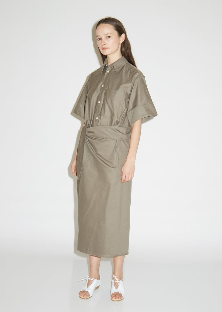 K-Asymmetric Cotton Shirt Dress