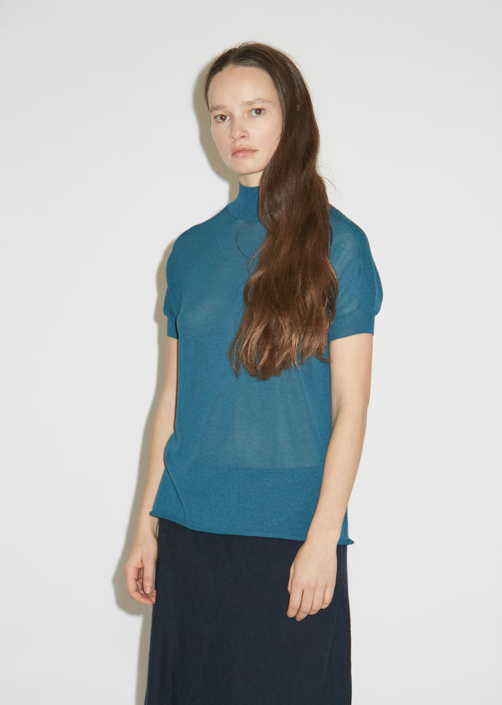 Knitted Panel Highneck Top