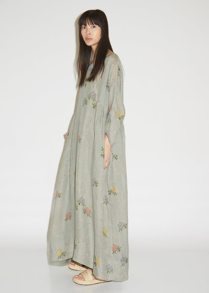 Floral Printed Linen Dress