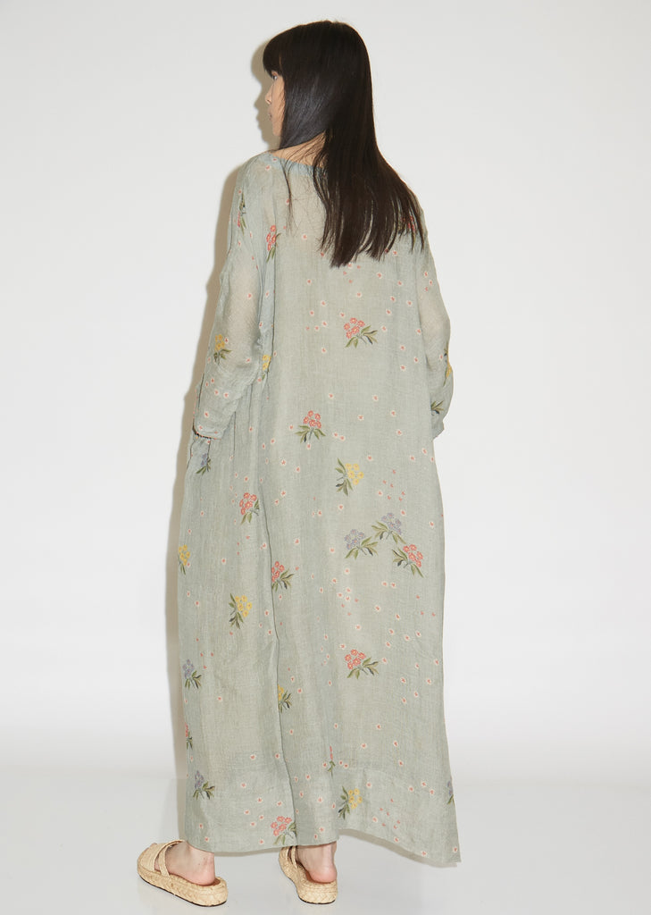 Floral Printed Linen Dress
