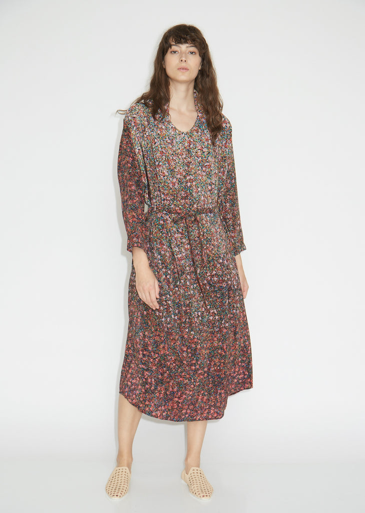 anntian silk dress Anntian - Simple Silk Dress, Flower Print 03