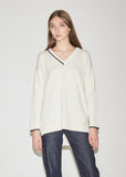 Cashmere V-Neck with Intarsia Tipping