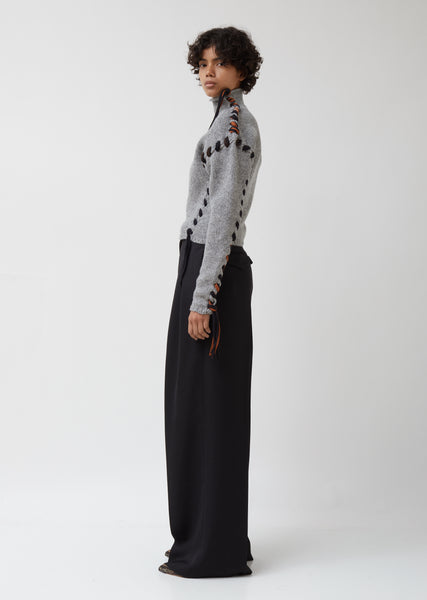 Acne Studios(Acne)◆ニット・セーター(厚手)/S/ウール/グレ/FN-WN-KNIT000172/Kerri Lace Up Woo// Acne Studios(Acne)(アクネストゥディオズ(アクネ)) / ニット