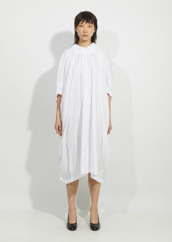 Cotton Broadcloth Ruched Dress